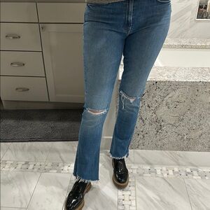 Mother runaway step fray Jeans